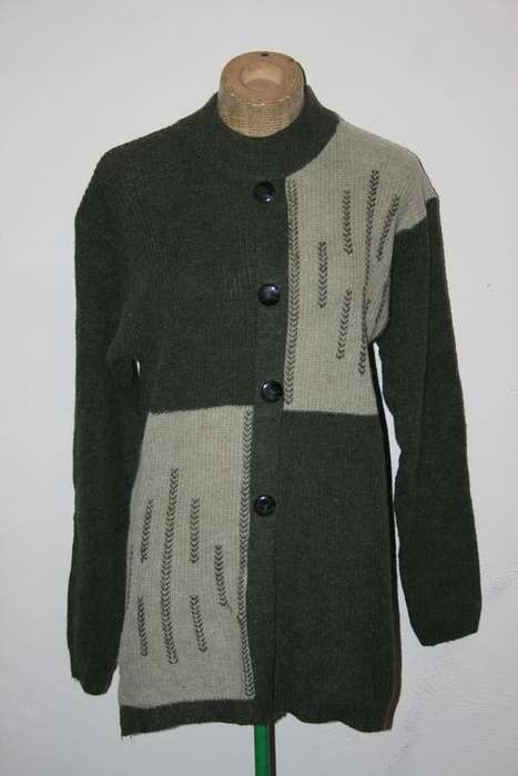 Vintage Green Colour Block Jersey Size:L