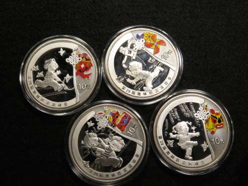 2008 China 1 oz Silver Beijing Olympics Set of 4 Coins