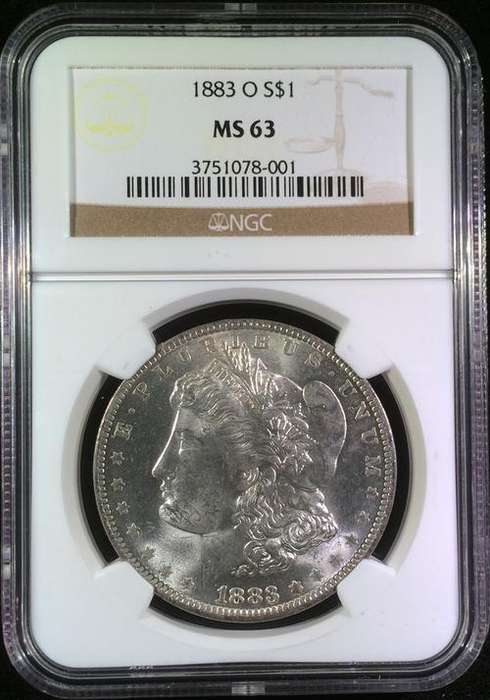 1883-O Morgan American Silver Dollar NGC Graded MS-63 - Own a piece of American History!