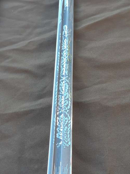 South African Naval Officers sword Pre 1994 with Old South African coat of arms on blade