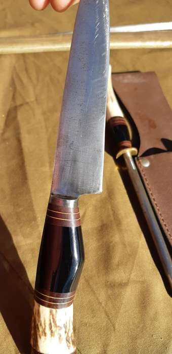 JU-CA INDUSTRIA TANDIL ARGENTINA GAUCHO KNIFE and SHARPENER