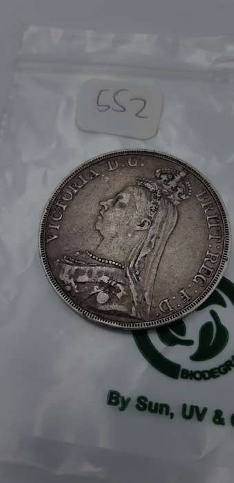 1890 Queen Victoria British Silver `Jubilee Head` Crown....... Low mintage