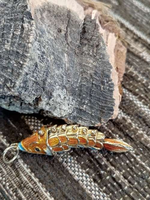 Guilloche fish charm