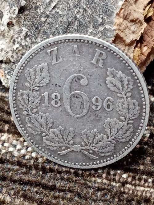 1896 ZAR sixpence