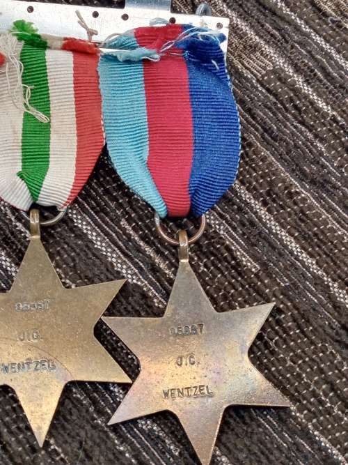 WW2 medal set to 85867 JC. Wentzel