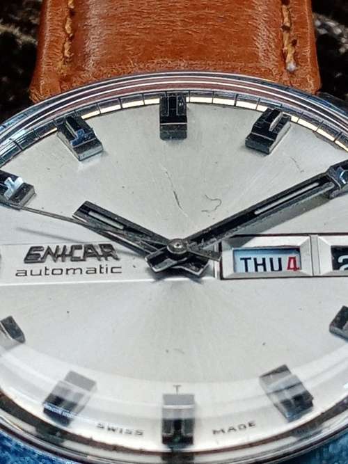 Enicar seapearl wrist watch 35mm ex crown WORKING