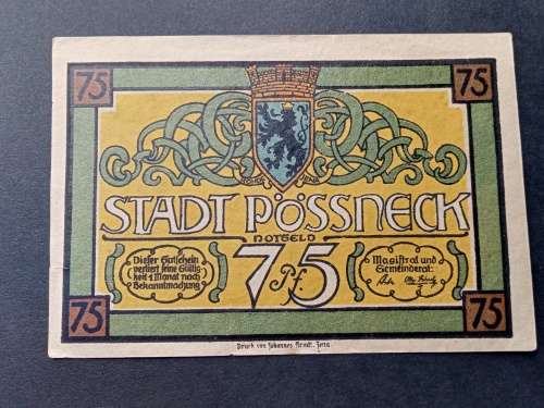 War note 75 pfennig