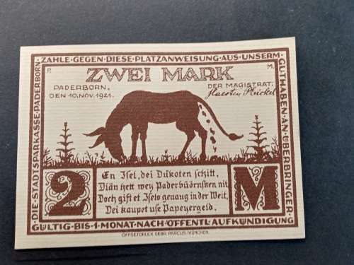War notes 2 Mark 1921