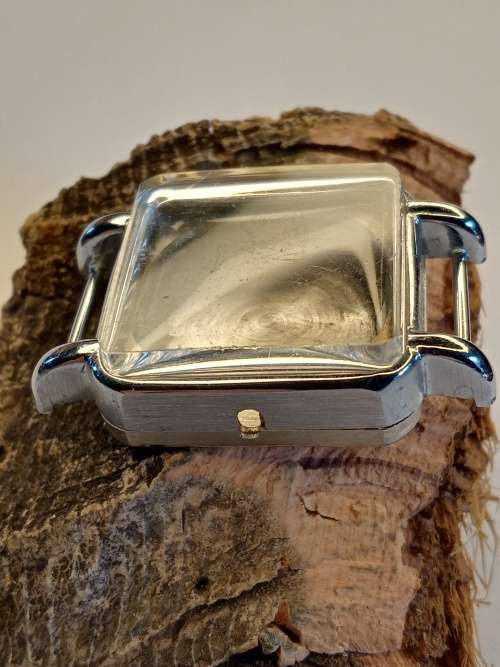 Square new old stock watch cases 26mm crystal intact