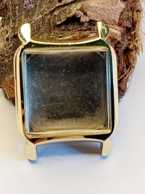 Square new old stock watch cases 26mm crystal intact