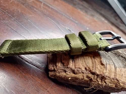 2 Piece nato wrist watch strap 22mm Green