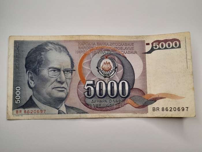Yugoslavia 5 000 Dinara Banknote 1985