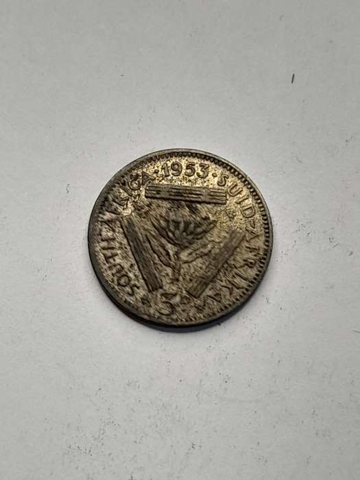 South Africa three pence 1953