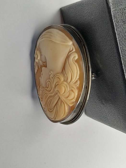 Vintage cameo sterling silver
