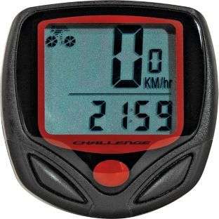 CYCLE COMPUTER FOR CYCLIST 14 FUNCTIONS WATERPROOF - BLACK+RED