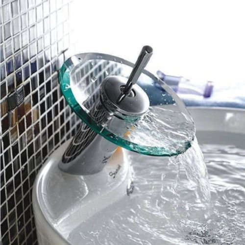 *LOCAL STOCK* Modern Style Kitchen Bathroom Vessel Glass Waterfall Tub Vanity Sink Faucet Tap