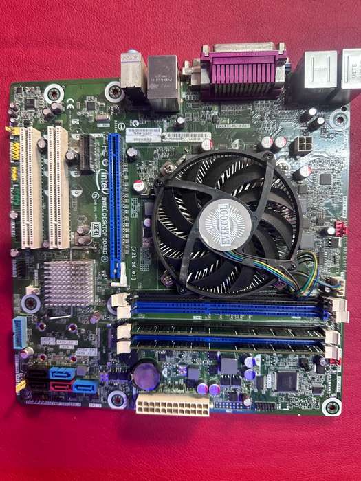 intel core i7-3770 3.40GHz with intel DQ77CP motherboard and 16GB RAM. Back Plate included