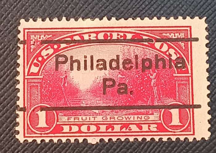 USA 1912-13 #Q12 Fruit growing £1 Parcel Post Philadelphia Precancell
