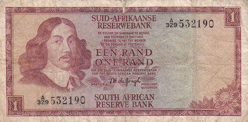 1 RAND NOTE- SOUTH AFRICAN RESERVE BANK - AS PER SCAN