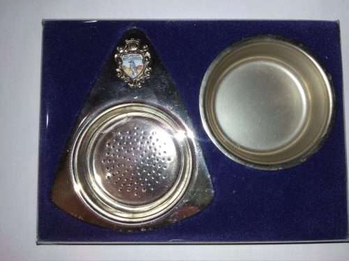 Vintage Aquarium East London tea strainer in box