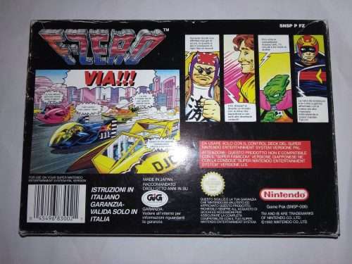VINTAGE SUPER NINTENDO - SNES F-ZERO (Italian PAL Version) WITH BOX