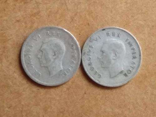 South Africa 3 Pence 1941 Coin (Two coins in total)