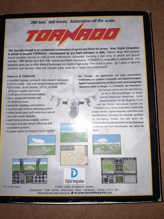Tornado Digital Integration IBM PC Game 3.25` (Stiffy) Discs
