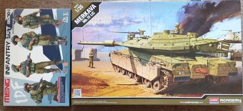 Academy 135 Merkava MKIV LIC AND Meng 135 IDF Infabtry Set