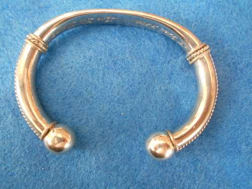 Silver cuff bracelet - engraved