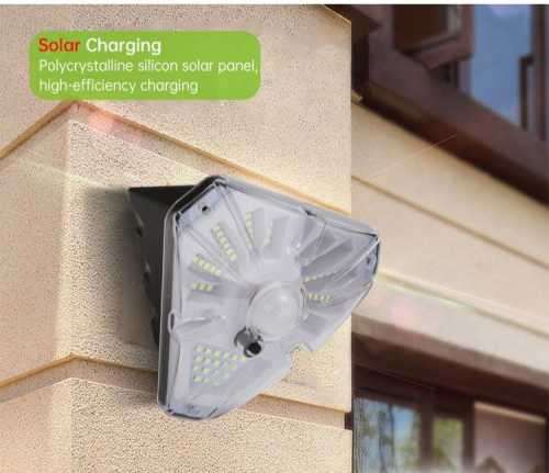 Crystal 62led solar wall rainproof ip65 activated light with 3 modes motion sensor