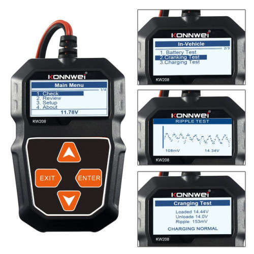 Konnwei KW208 Battery CCA Load & Alternator Tester 12V