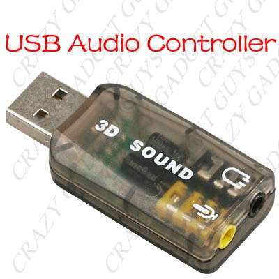 USB 2.0 to 3D 5.1ch Audio Sound Card Microphone Adapter for PC Laptop