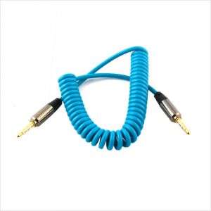 Auxillary in Spring Extendable Cable for Cellphones, Tablets etc