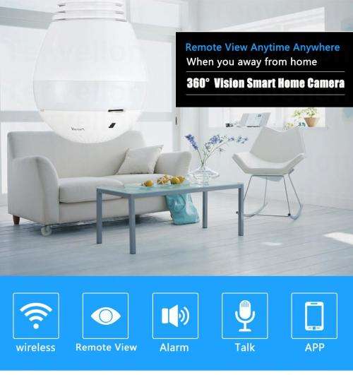 V380 Light Bulb WI-FI IP CCTV Panoramic Security Camera