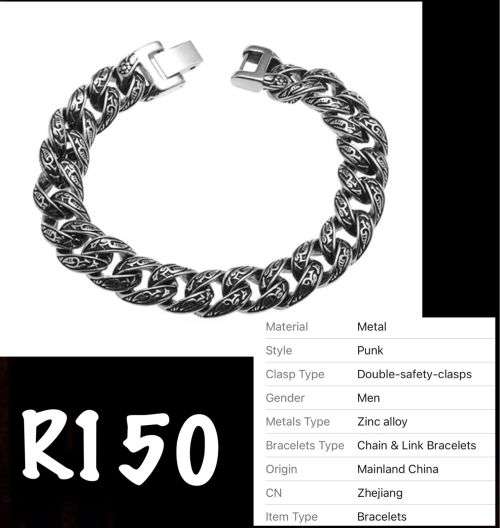NEW!!!!! Zinc Alloy patterened bracelet men with safety clasp