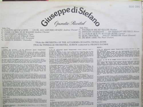 GIUSEPPE DI STEFANO **RARE** VINTAGE LP - ACE OF DIAMONDS RECORDS