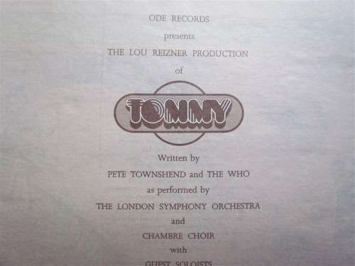 TOMMY - WRITTEN BY THE WHO (PETE TOWNSEND) COLLECTORS 2 X VINTAGE LP SET