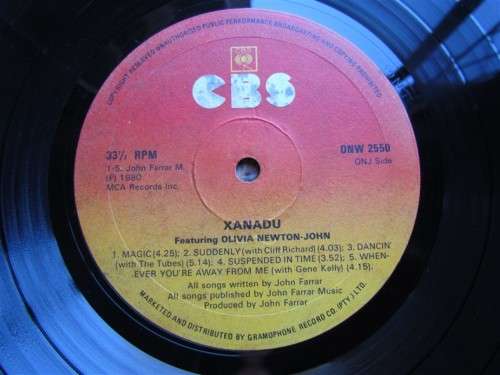 XANADU - OLIVIA NEWTON JOHN & ELO - VINTAGE VINYL LP