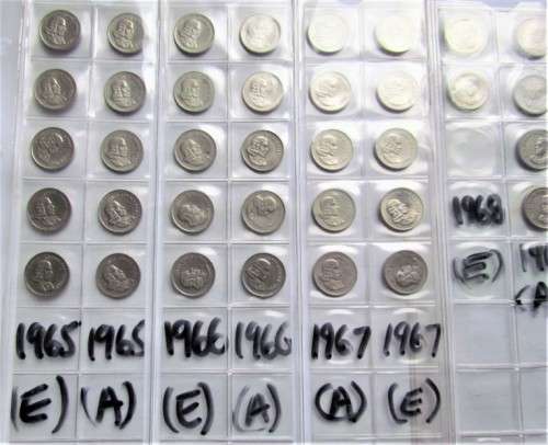 1965 - 1988 Complete 5c collection in album pages - good condition - 1 bid for all **LOW START**