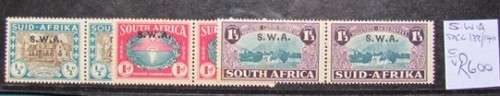 SWA Overprint SACC 138 - 140 Set Cat. Value R600.00