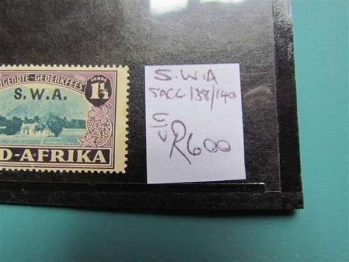 SWA Overprint SACC 138 - 140 Set Cat. Value R600.00