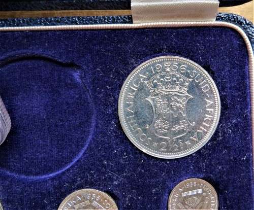 1956 Proof Set with PL66 NGC Graded 5 Shillings Crown