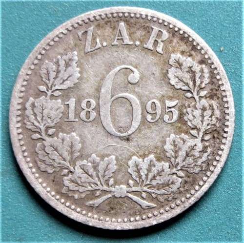 1895 ZAR 6d Sixpence - .925 Silver