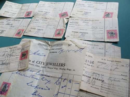 Collection of SA Old Union financial documents with Stamps - 1 Bid