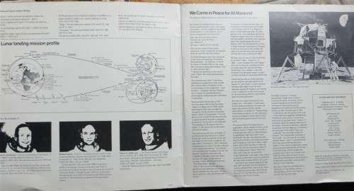 They Came in Peace Lunar Landing includes insert-Vintage LP Cover damaged & LP scratched see pics
