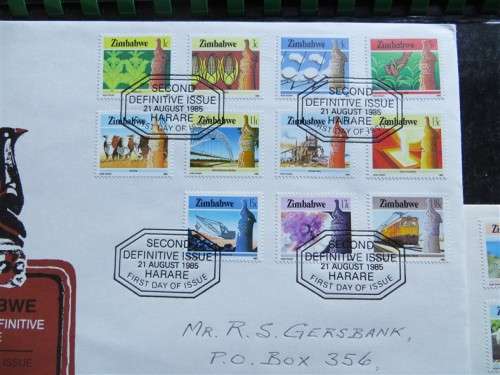 Zimbabwe First Day covers with full 2nd Definitive Set