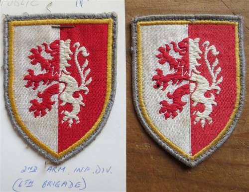 2 x German 2nd Armoured Infantry Division 6th Brigade badge/flash