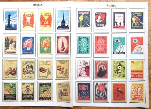 Russia Vintage Matchbox labels Collection - Let Frame as Pop Art/collectables circa.1950`s