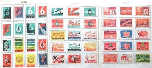 Russia Vintage Matchbox labels Collection - Let Frame as Pop Art/collectables circa.1950`s