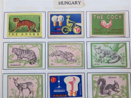 Hungary Vintage Matchbox labels Collection - Let Frame as Pop Art/collectables circa.1950`s